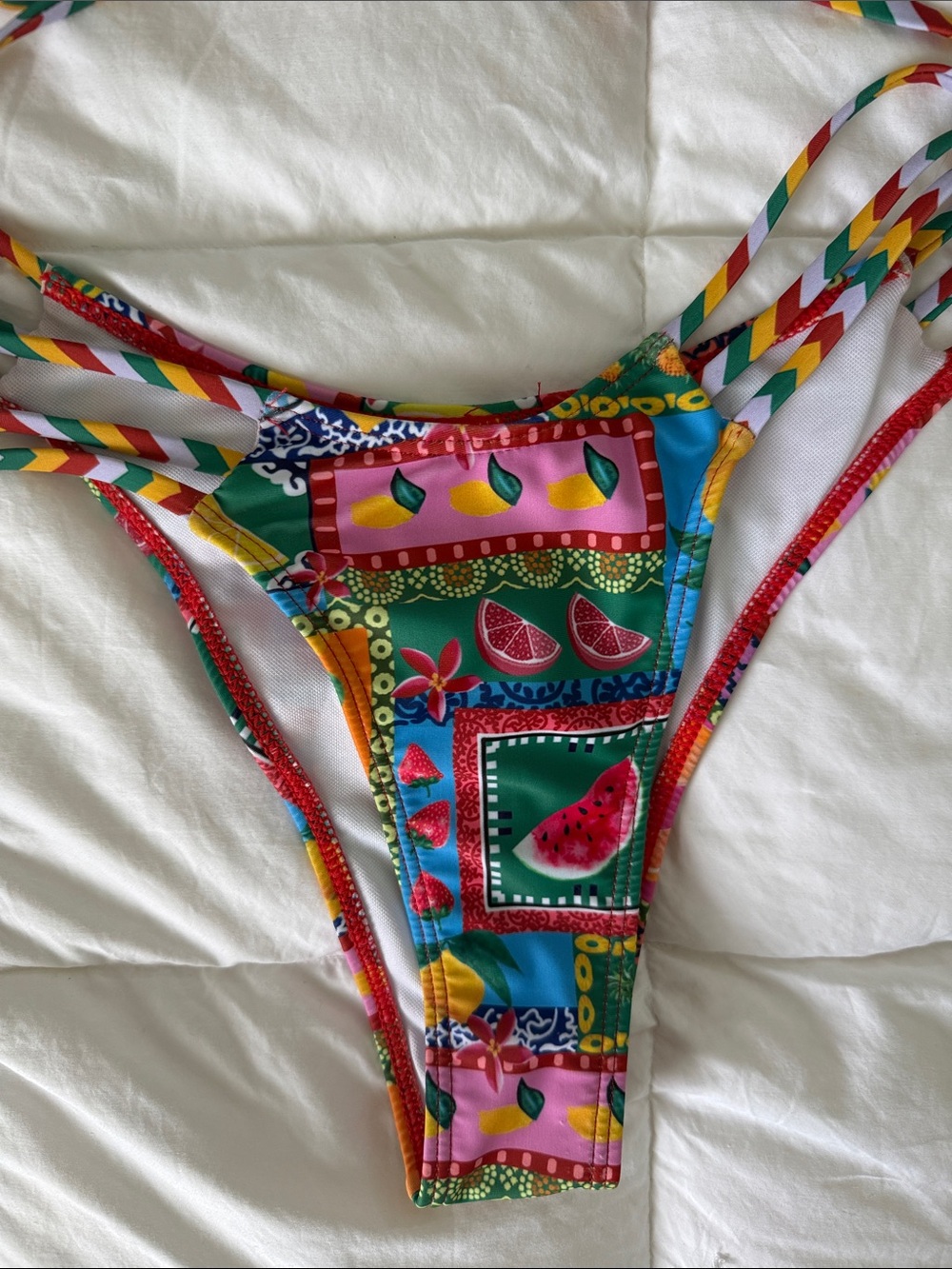 Colorful Fruit-Print Bikini Set Small - Picture 3 of 4